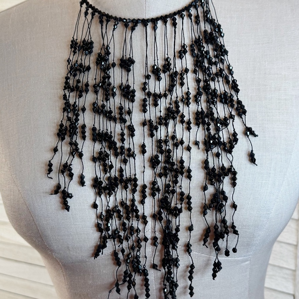 Express Bold Black Statement Necklace. Beaded. Nw… - image 4